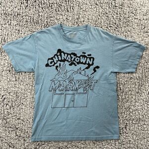 Chinatown Market Unisex Adult Size M Blue Burning House T-Shirt